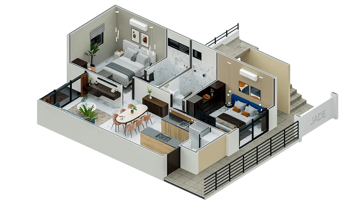 Vista 3D del modelo Loft Diamante en Altosur